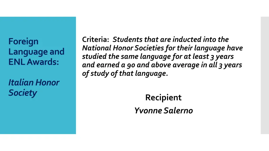 criteria students that are inducted into