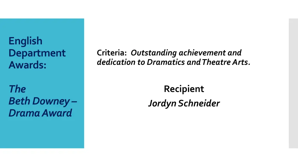 english department awards
