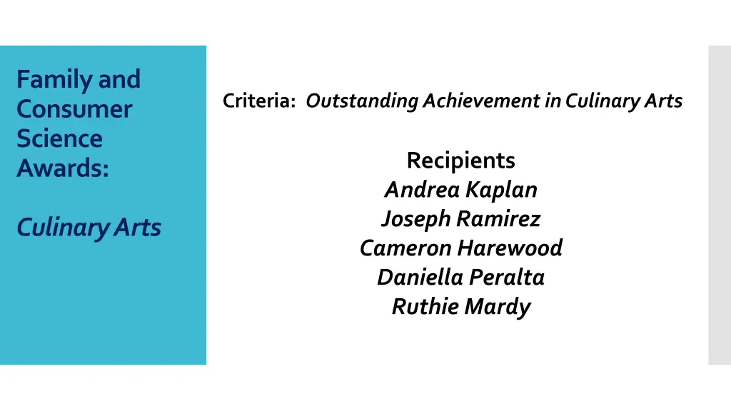 family and consumer science awards