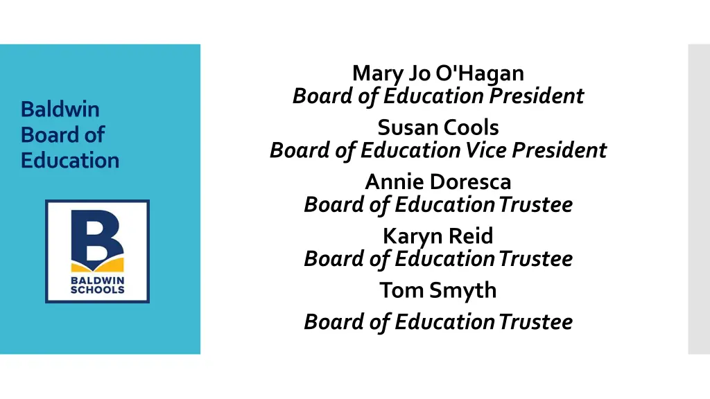 mary jo o hagan board of education president