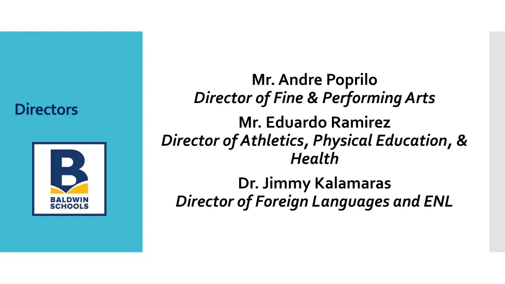 mr andre poprilo director of fine performing arts