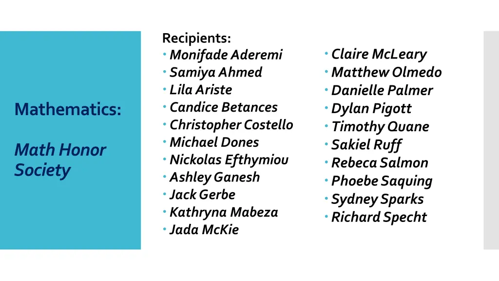 recipients monifade aderemi samiya ahmed lila