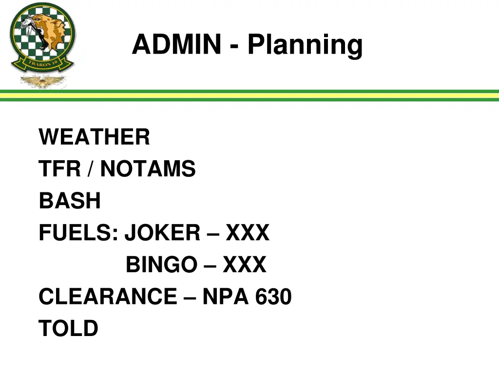 admin planning