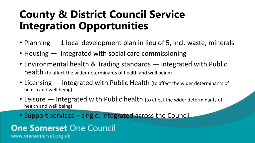 county district council service integration