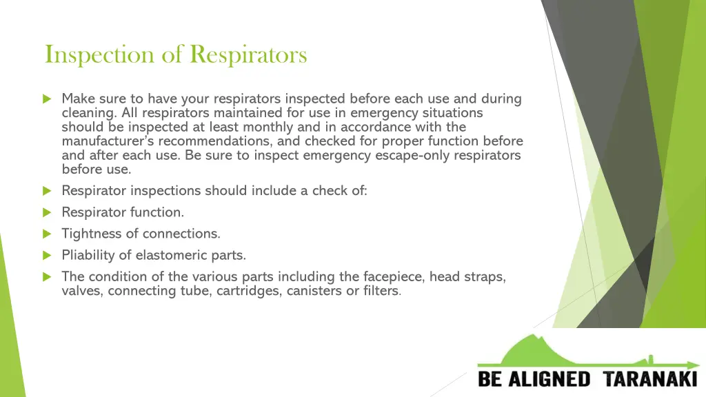 inspection of respirators