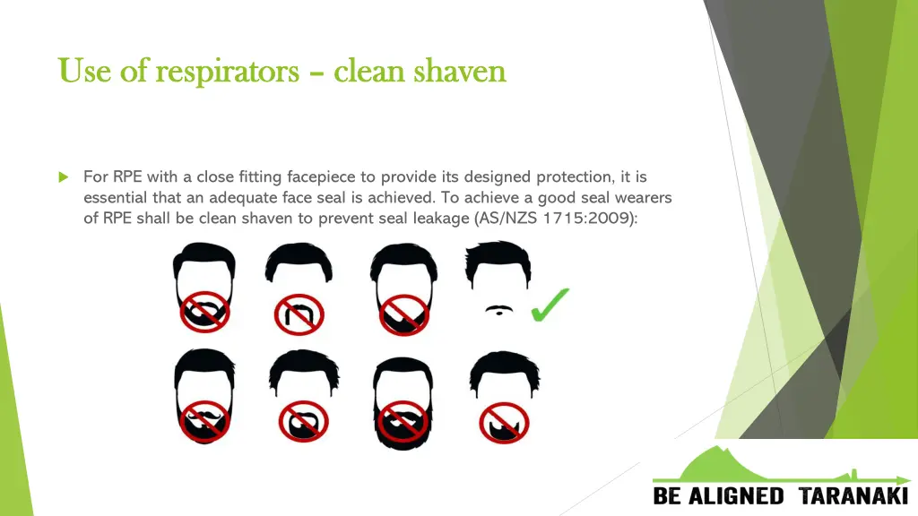 use of respirators use of respirators clean shaven