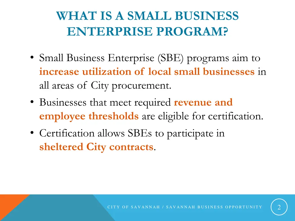 what is a small business enterprise program