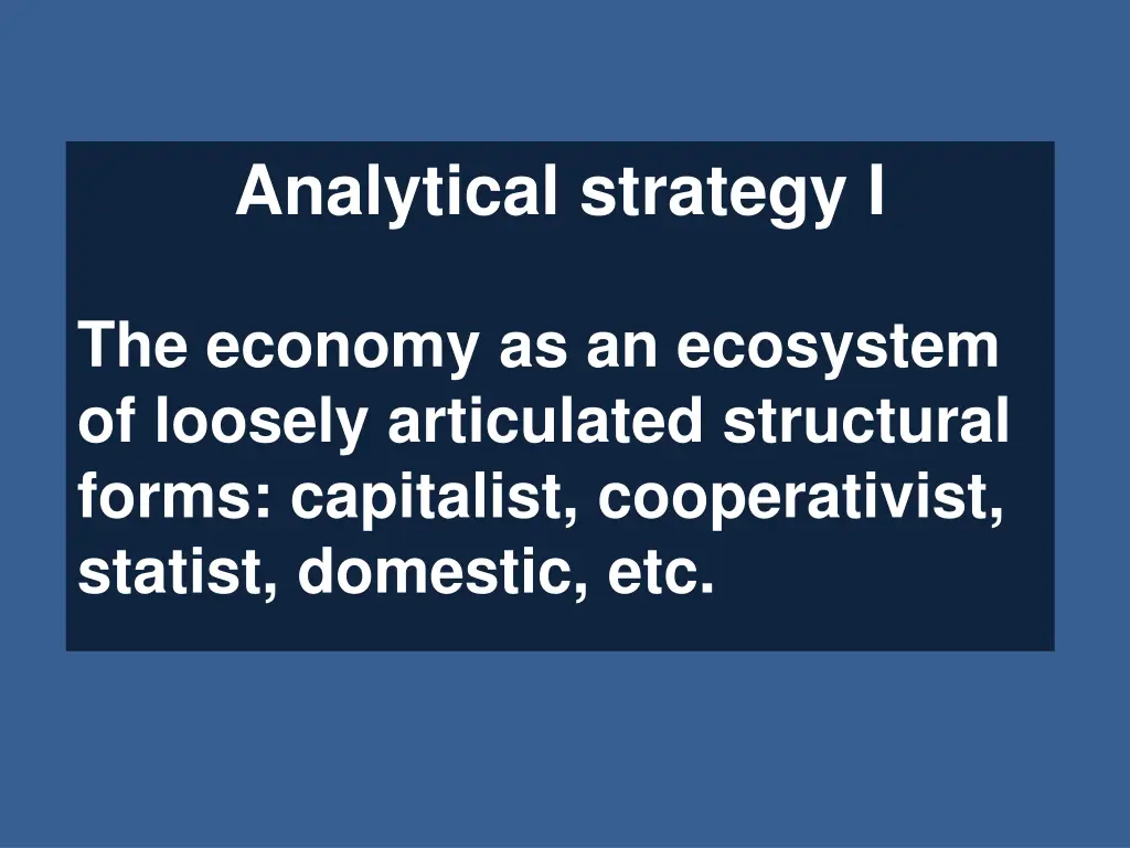 analytical strategy i