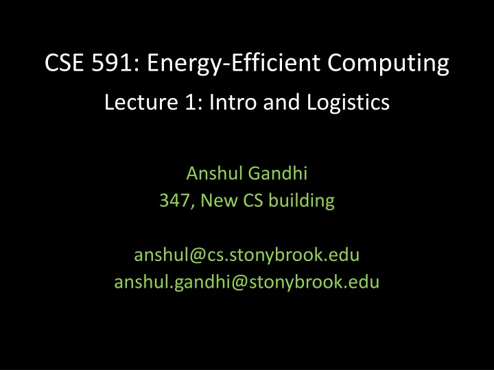 cse 591 energy efficient computing