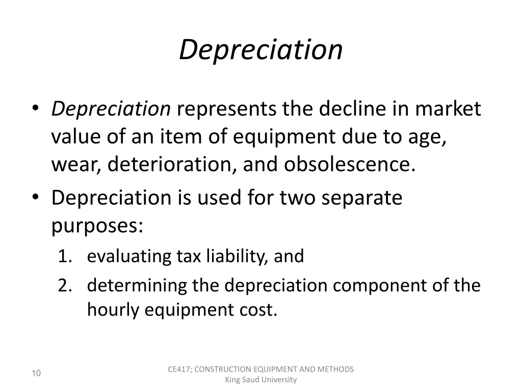 depreciation