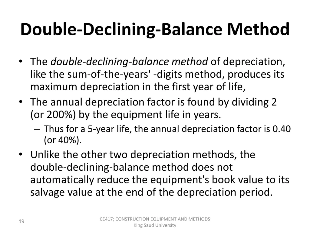 double declining balance method