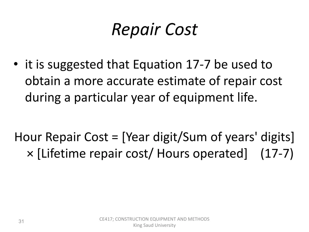 repair cost 1