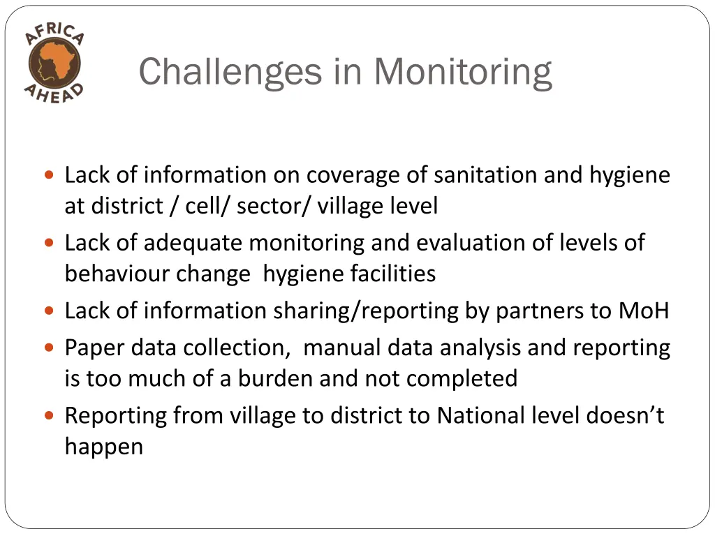 challenges in monitoring