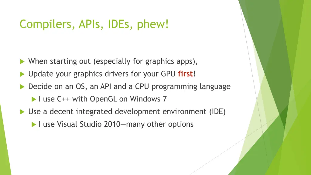 compilers apis ides phew