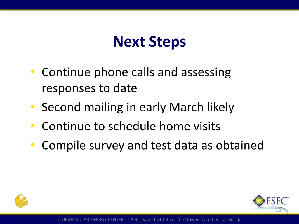 next steps