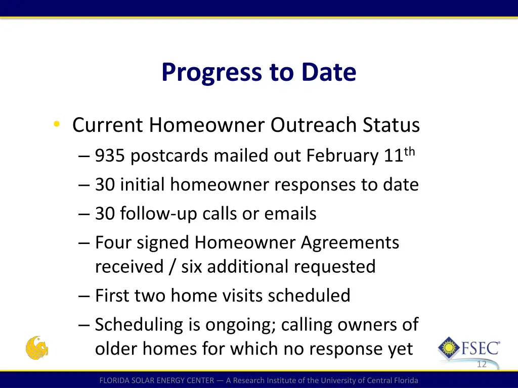 progress to date 5