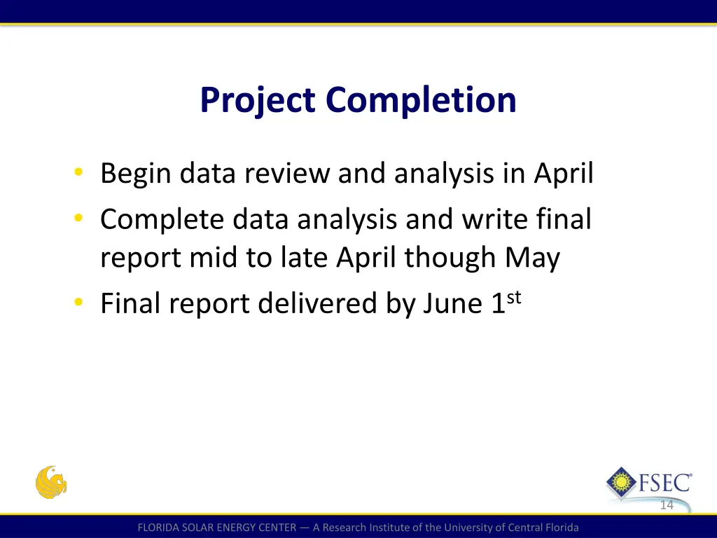 project completion