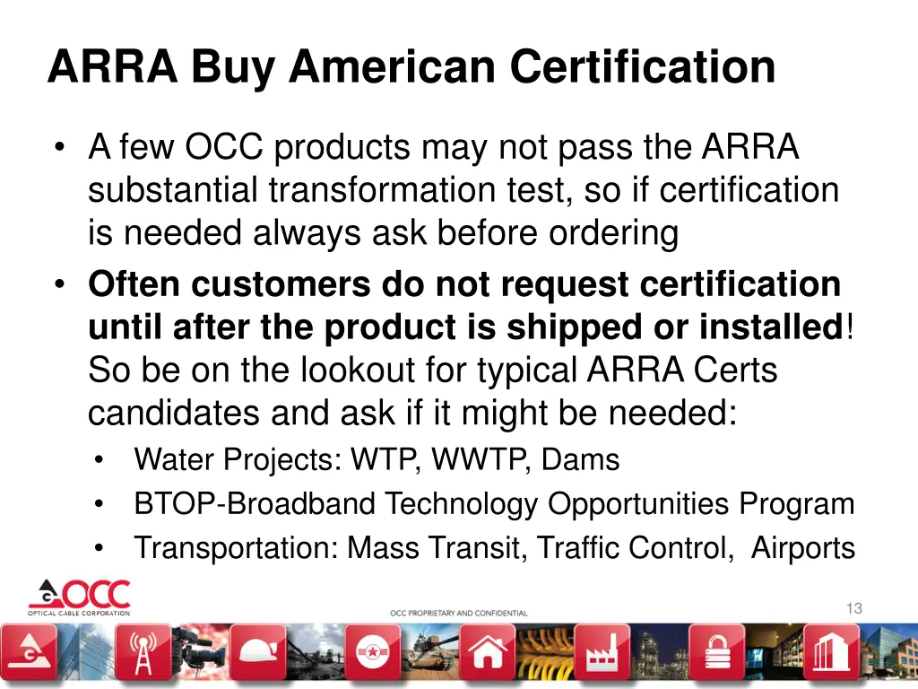 arra buy american certification