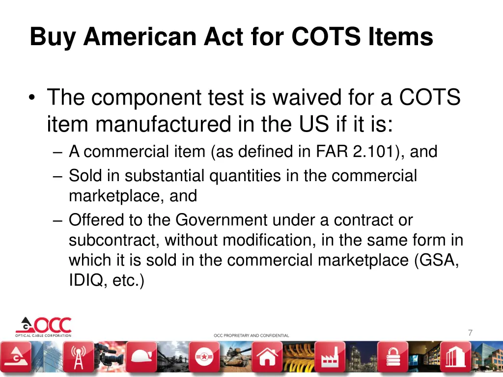 buy american act for cots items