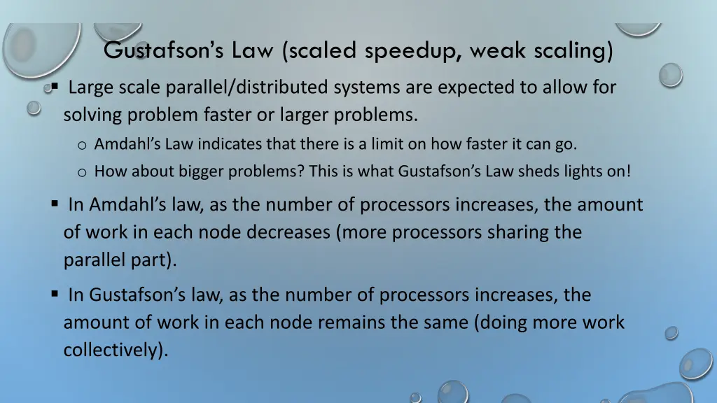 gustafson s law scaled speedup weak scaling