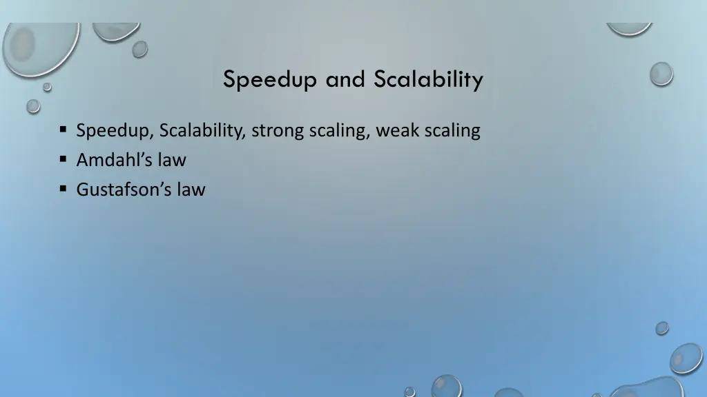 speedup and scalability