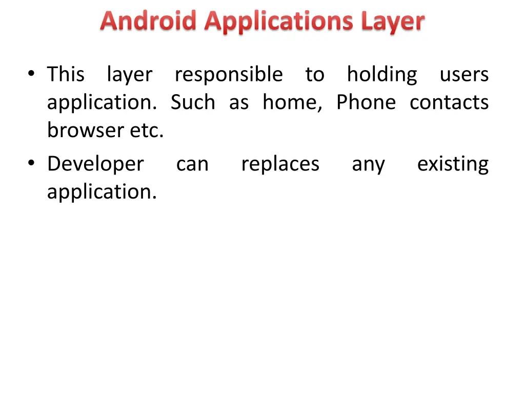 android applications layer