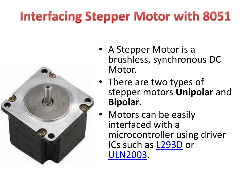interfacing stepper motor with 8051