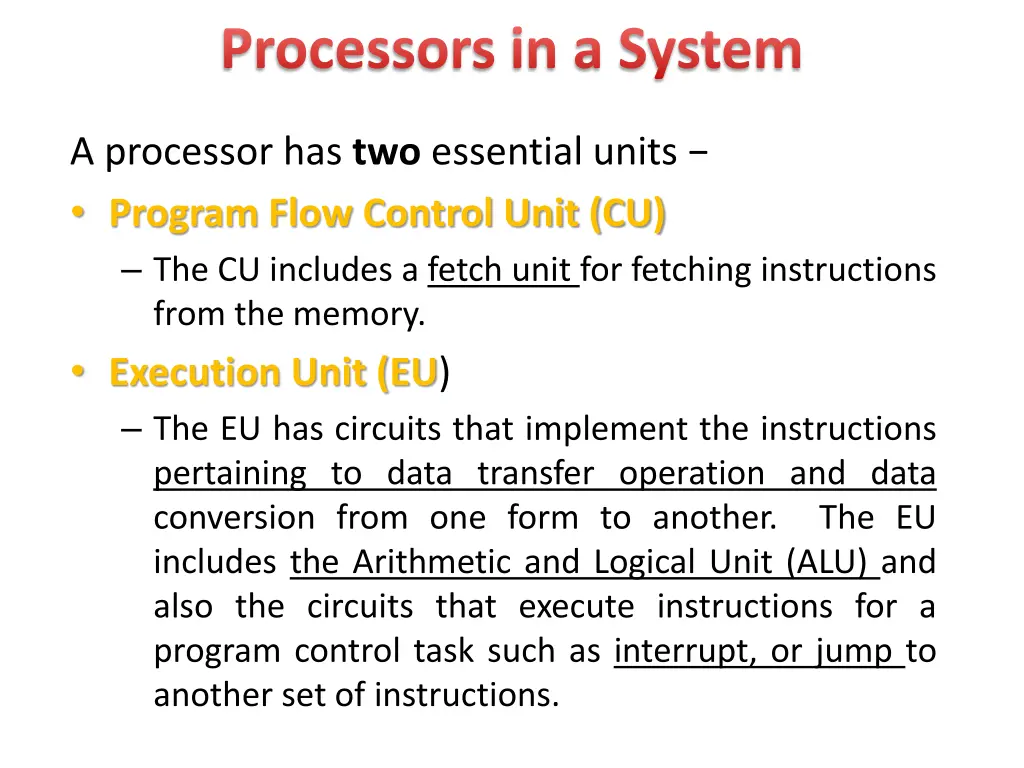 processors in a system