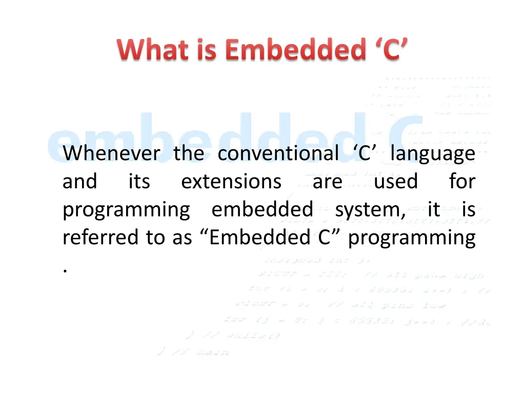 what is embedded c