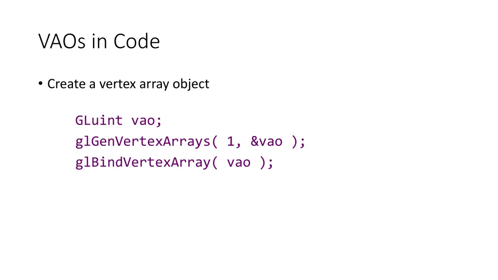 vaos in code