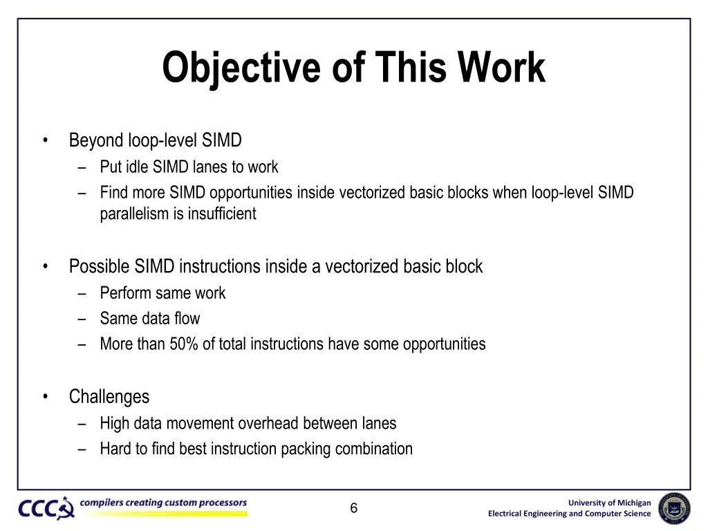 objective of this work