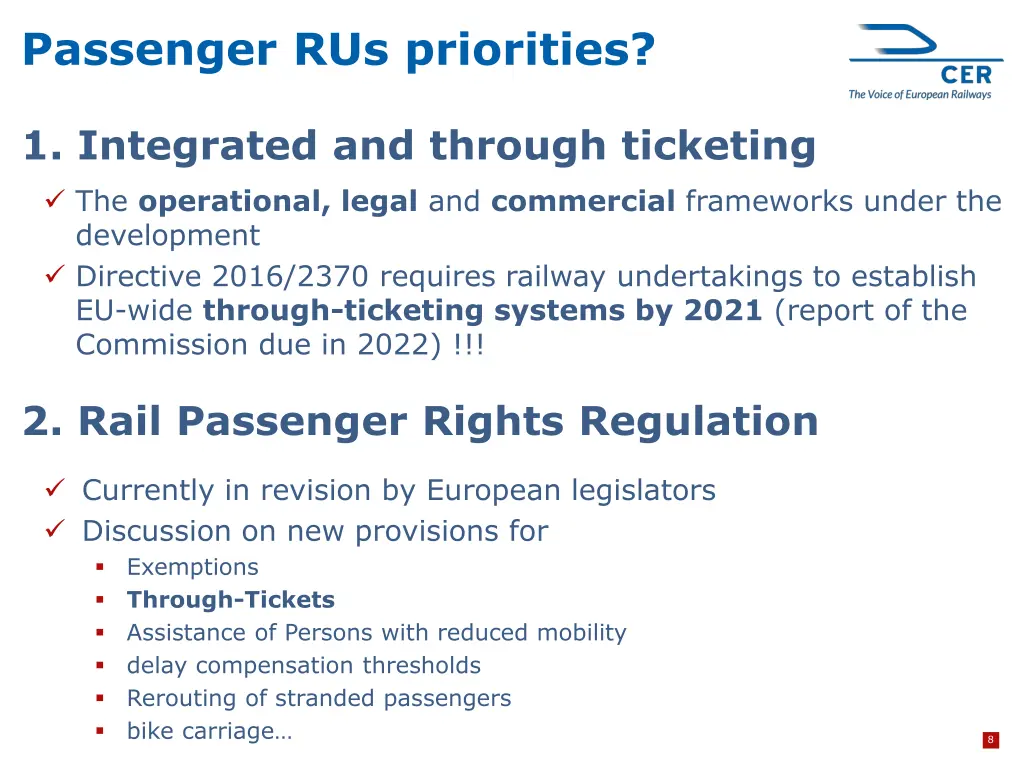 passenger rus priorities