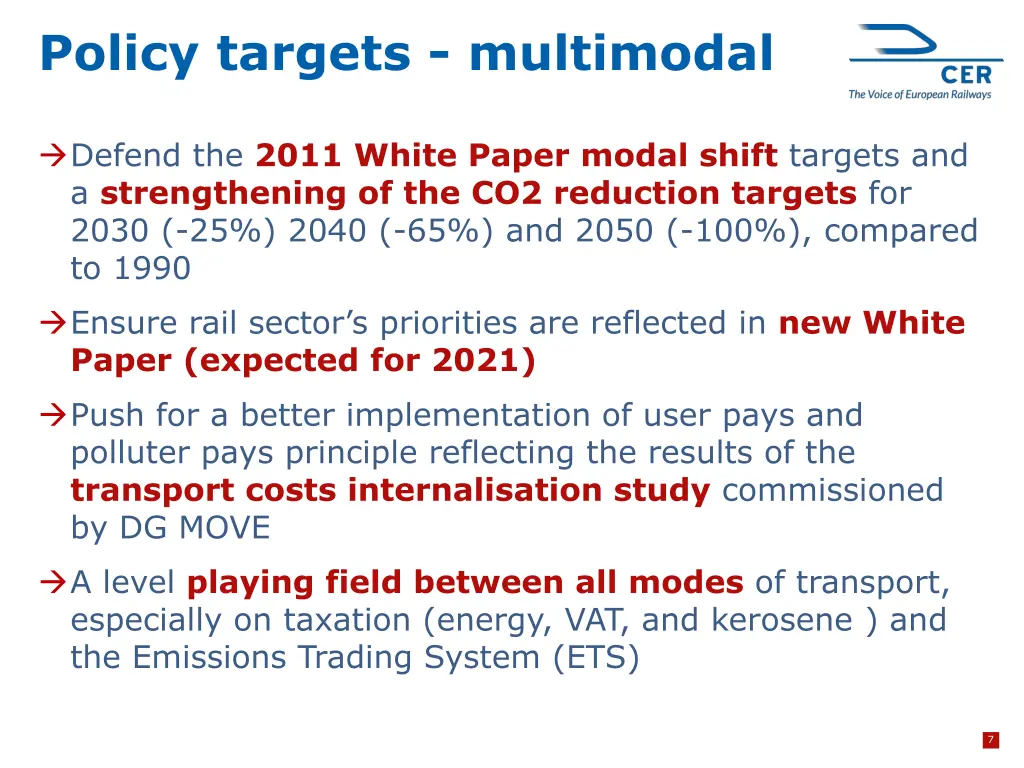 policy targets multimodal