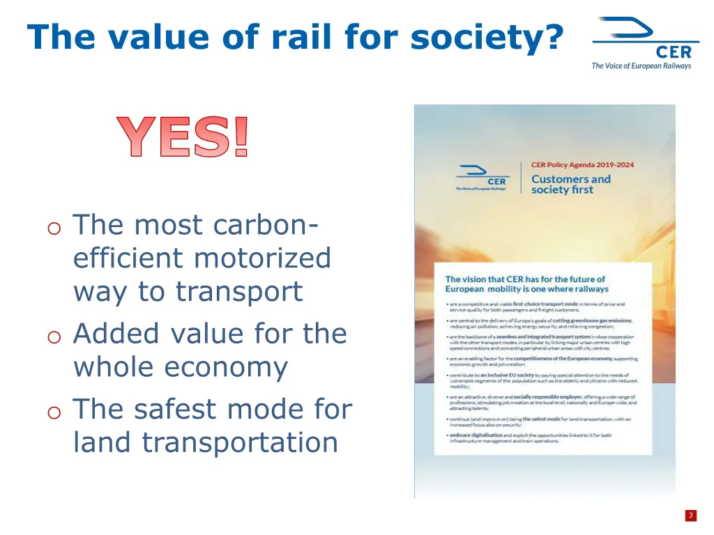 the value of rail for society