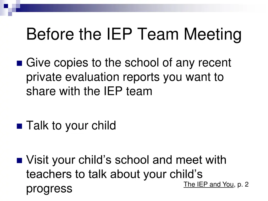before the iep team meeting 3