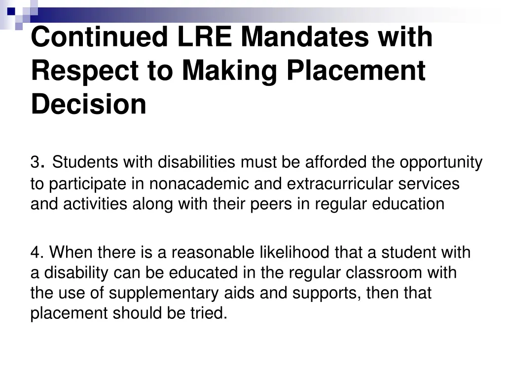 continued lre mandates with respect to making 1