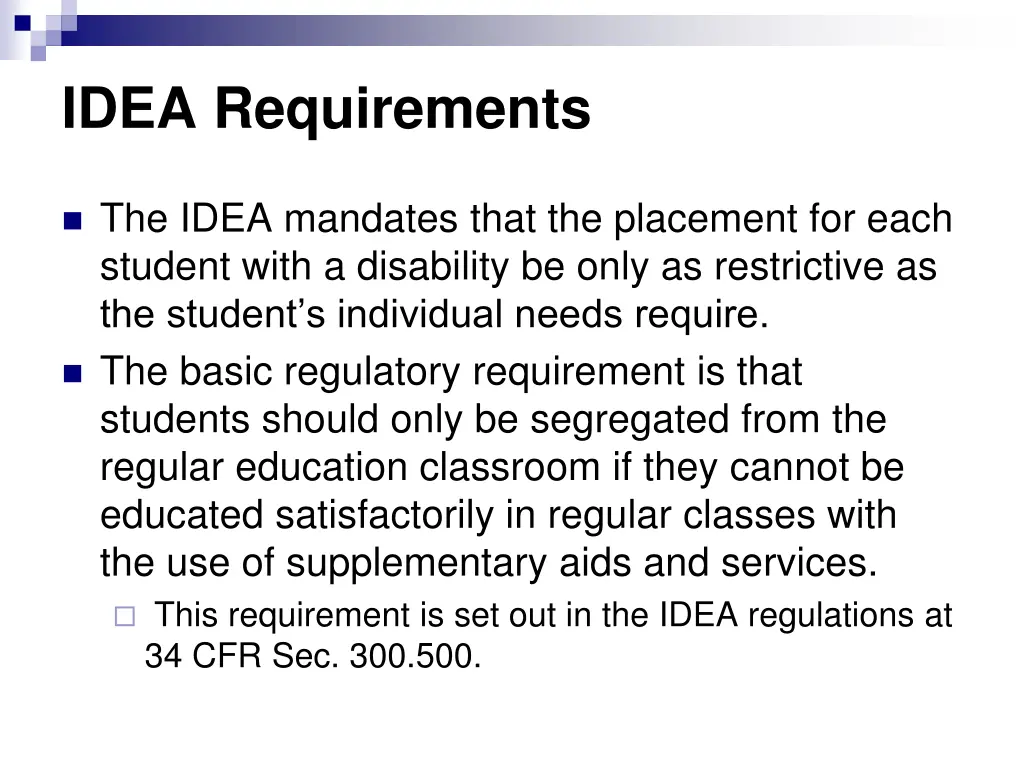 idea requirements