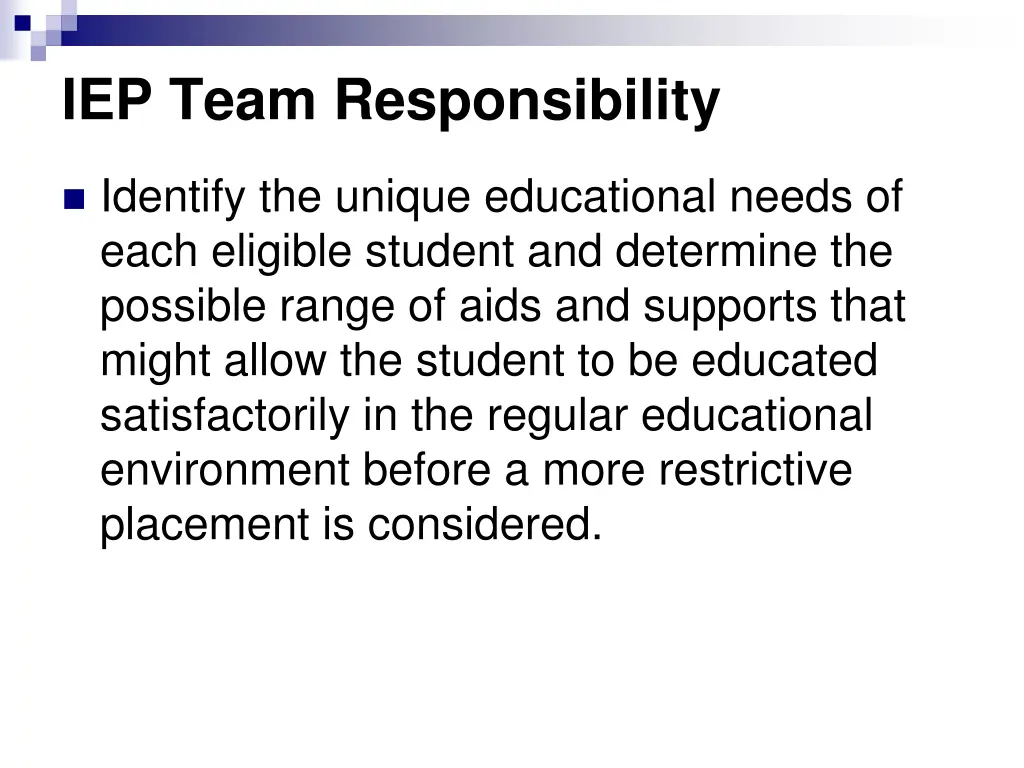 iep team responsibility