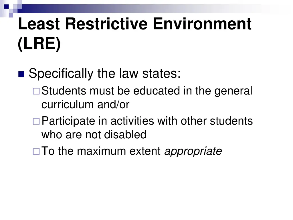 least restrictive environment lre