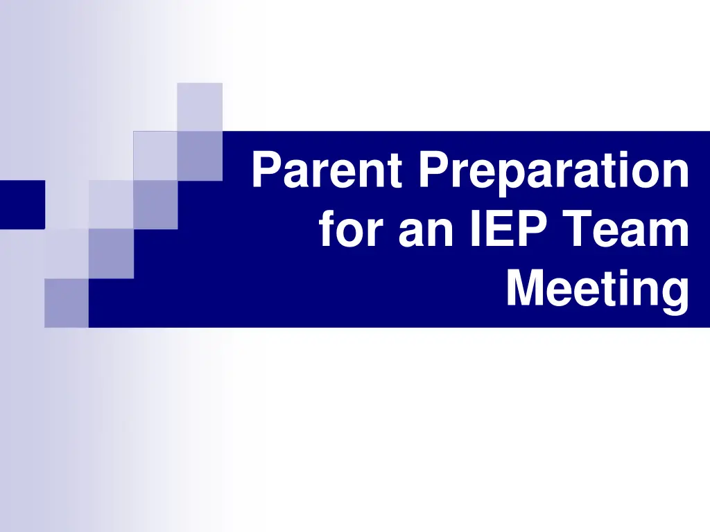 parent preparation for an iep team