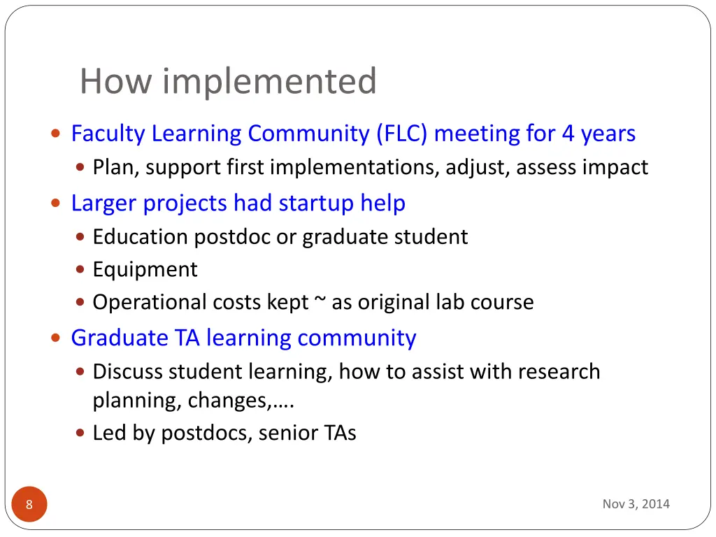 how implemented