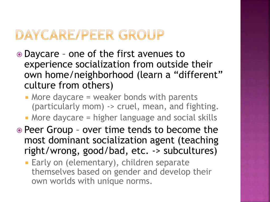 daycare peer group