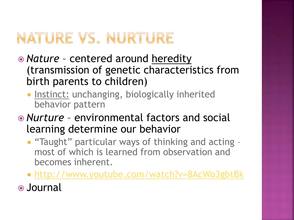 nature vs nurture