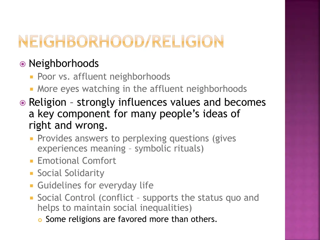 neighborhood religion
