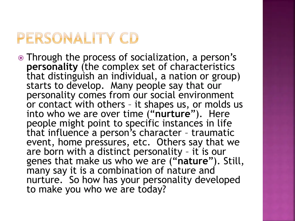 personality cd