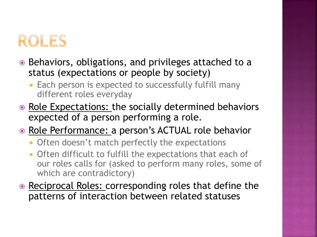 roles