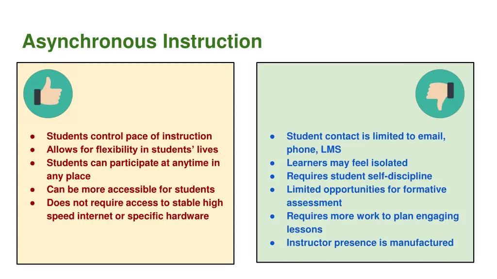 asynchronous instruction