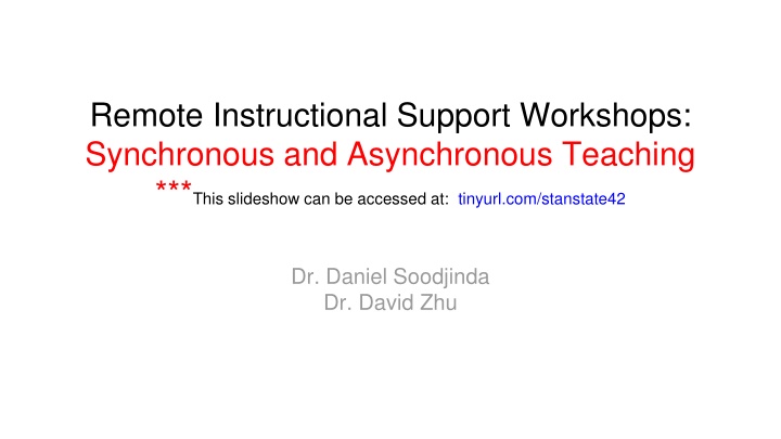 remote instructional support workshops