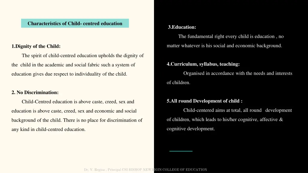 characteristics of child centred education
