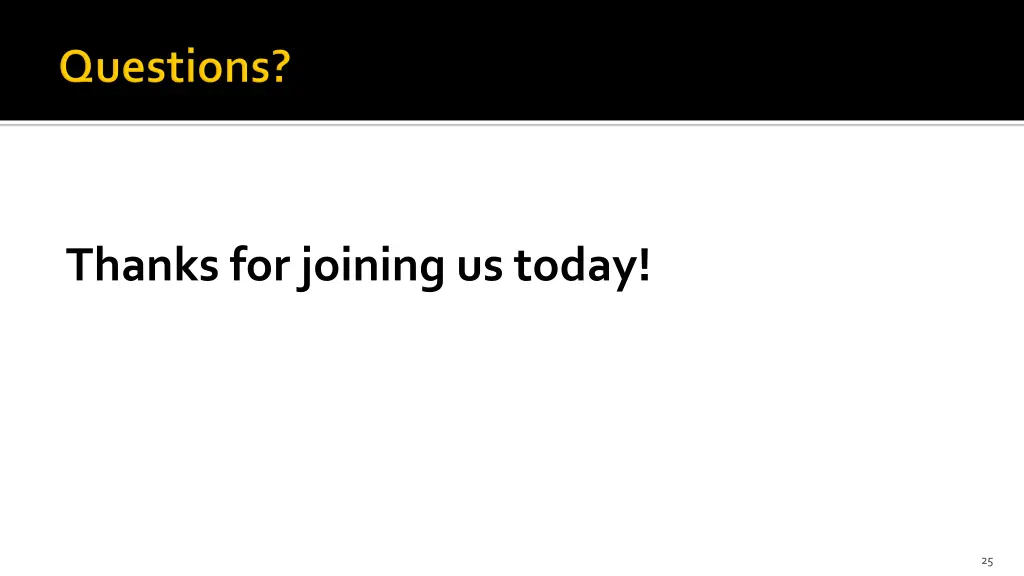 thanks for joining us today